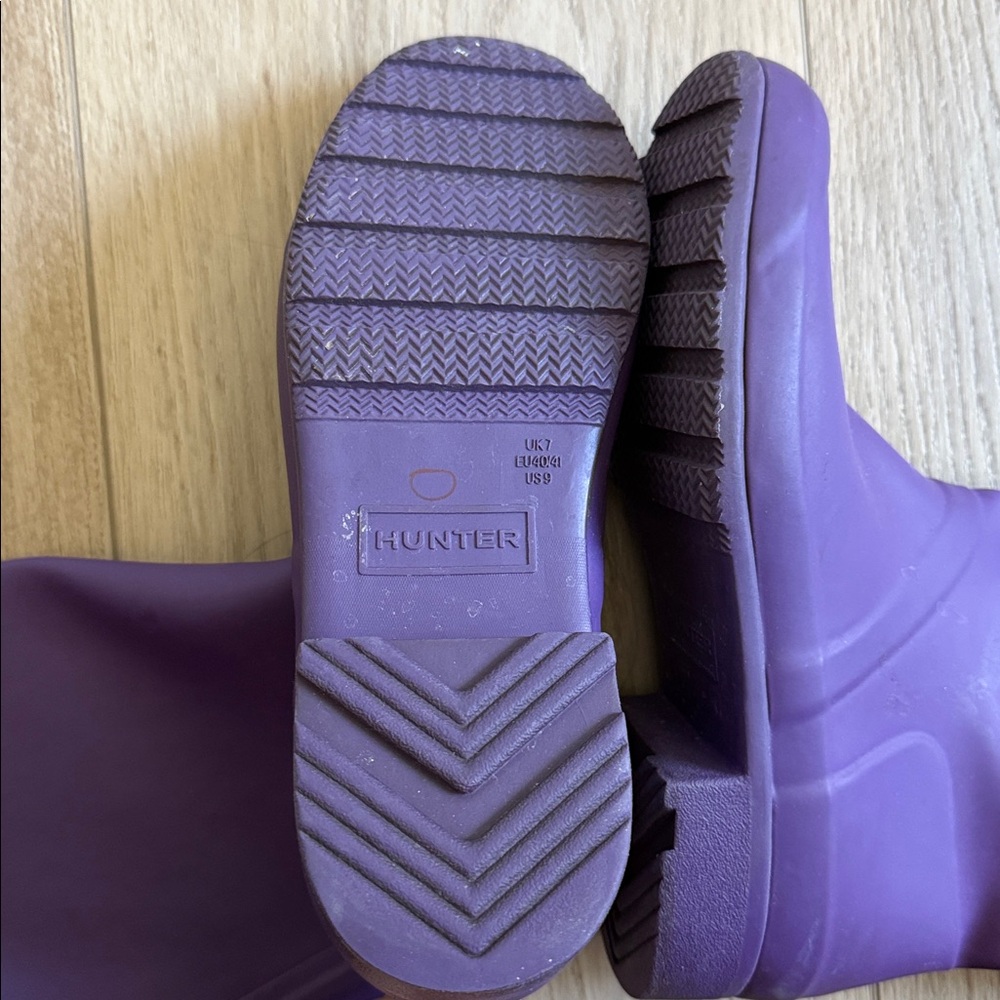 HUNTER Cavendish Blue Purple Tall Rain Boots Sz 9 - Picture 7 of 9
